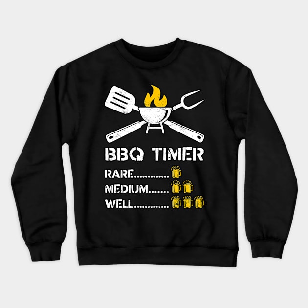 BBQ Timer Barbeque & Beer Crewneck Sweatshirt by TextTees